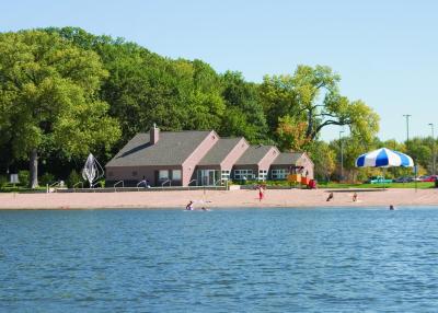 Bathhouse from Bush Lake.